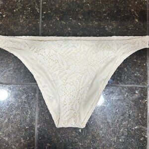 Women's white lace bikini swim bottoms Large